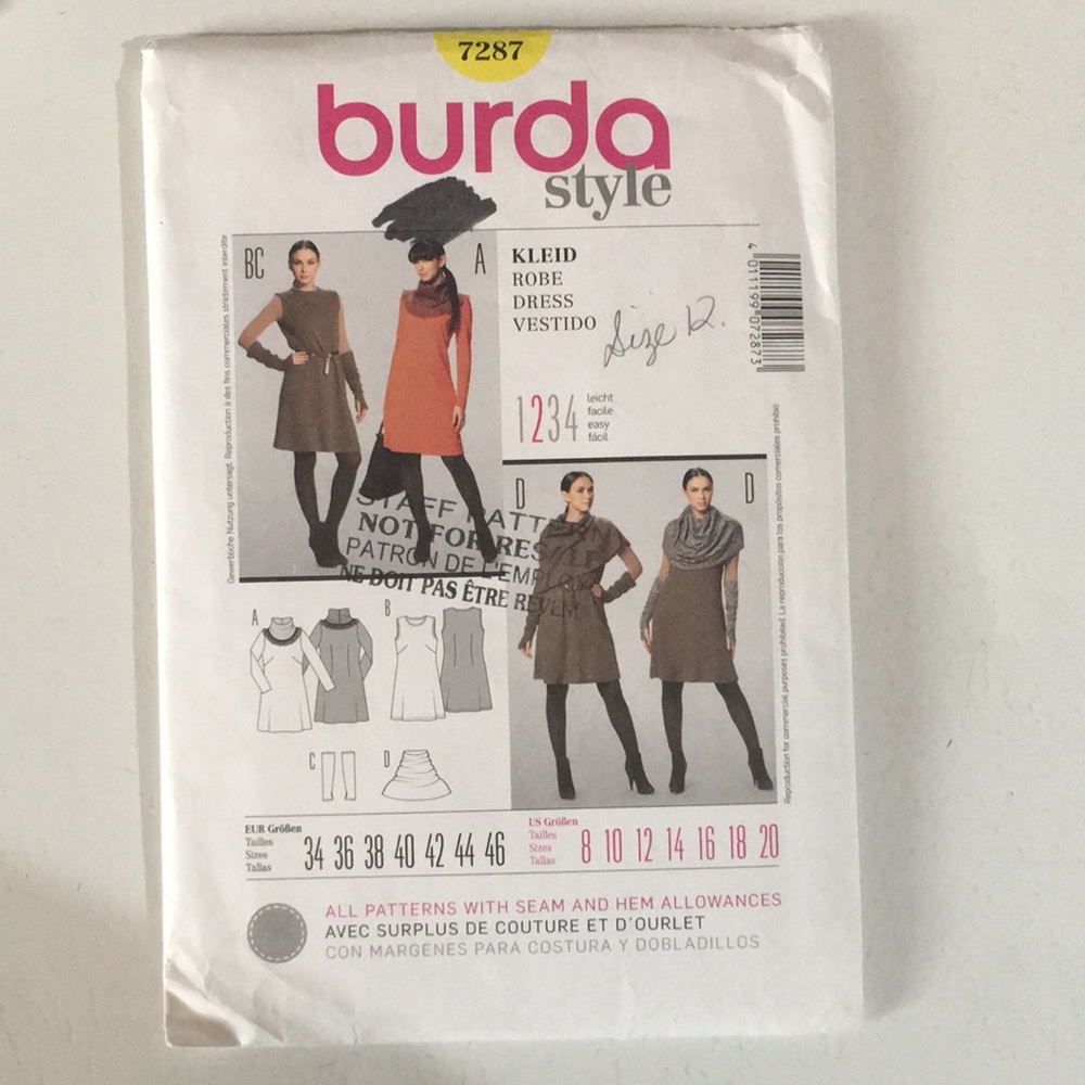 💥3/20💥Burda Style Size 8-20. Women’s Fashion Pattern 7287